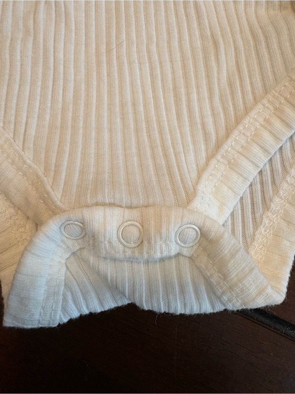 Nicole Miller Cream Ribbed Ruffle-Trim One-Piece - Picture 3 of 4